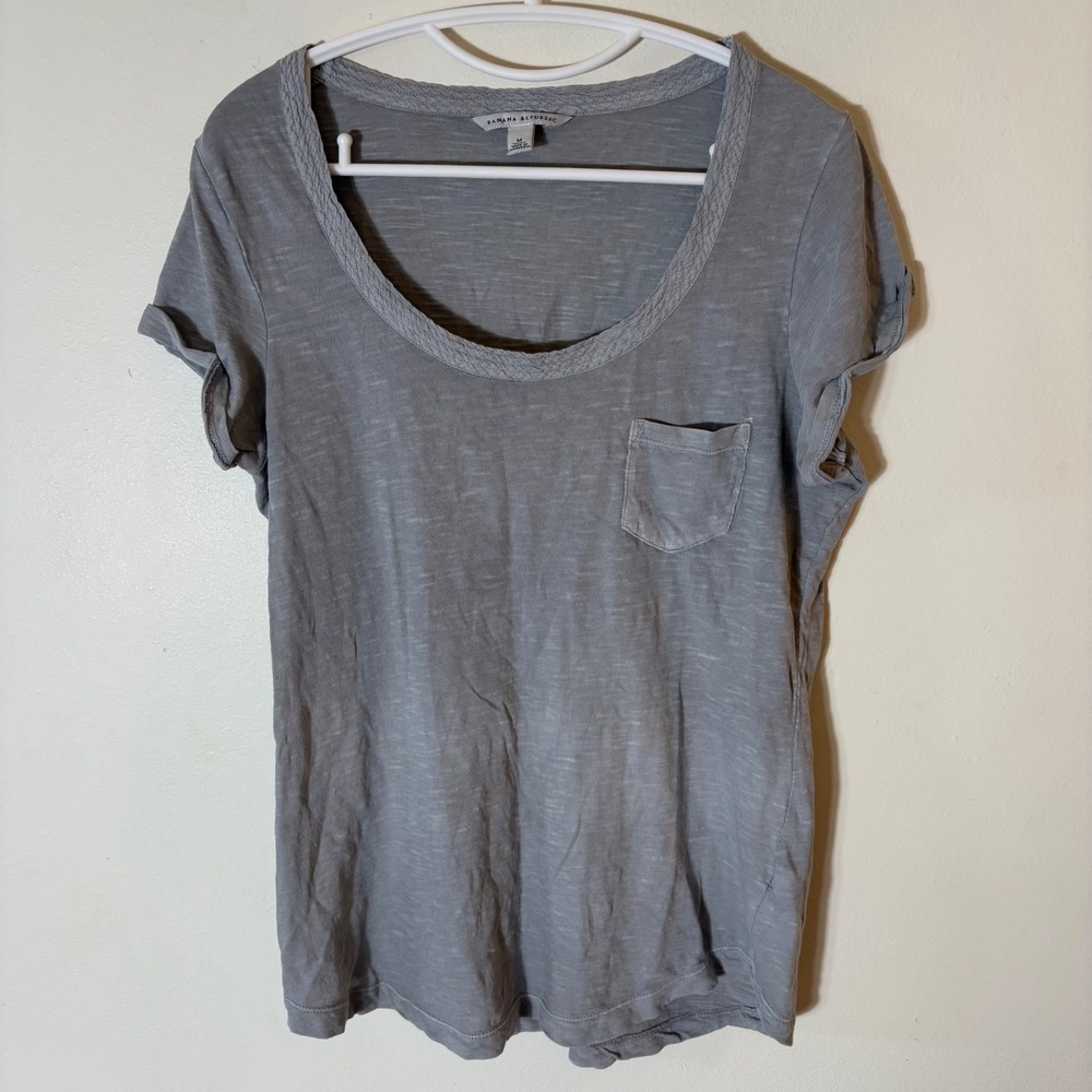 Banana Republic Slub T-Shirt Womens Medium Gray